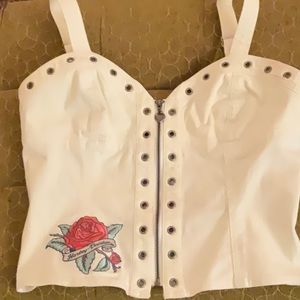 Harley Davidson full zip crop top